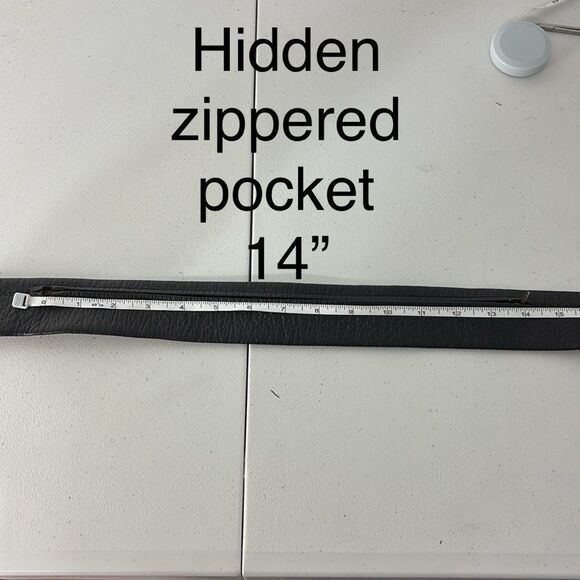 Jacob Elephant Leather Money Belt Mens Size 36 Hidden Zipper Traveling Career - Picture 8 of 11